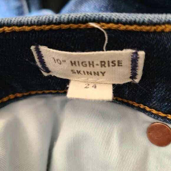 Madewell High Rise Skinny Jeans 24X28 Blue Medium Wash Denim‎ Pants - Picture 4 of 5